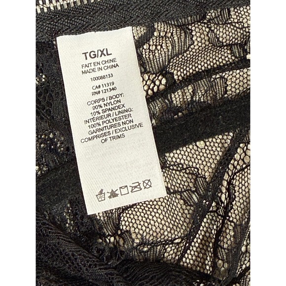 DYNAMITE‎ Black Lace Corset Bustier Top XL Zipper Back Romantic Whimsigoth - Picture 5 of 9